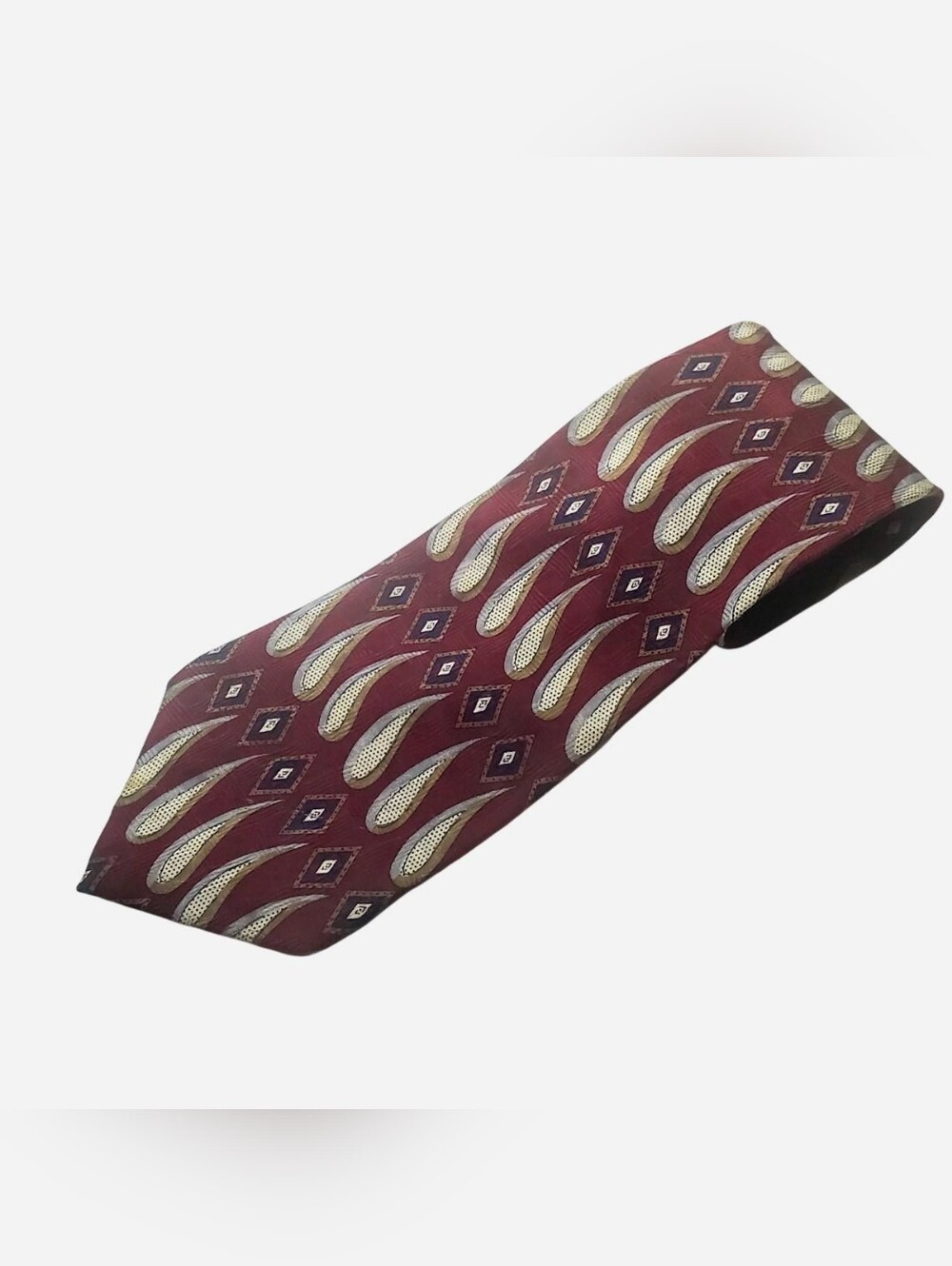 Vintage Silk Tie Mens 57" Abstract Classic Designer Adolfo Made In USA Necktie